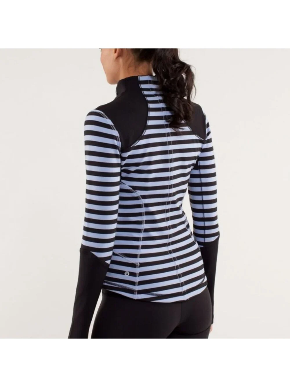 Lululemon Forme Jacket Sea Stripe Polar Haze Black / Black